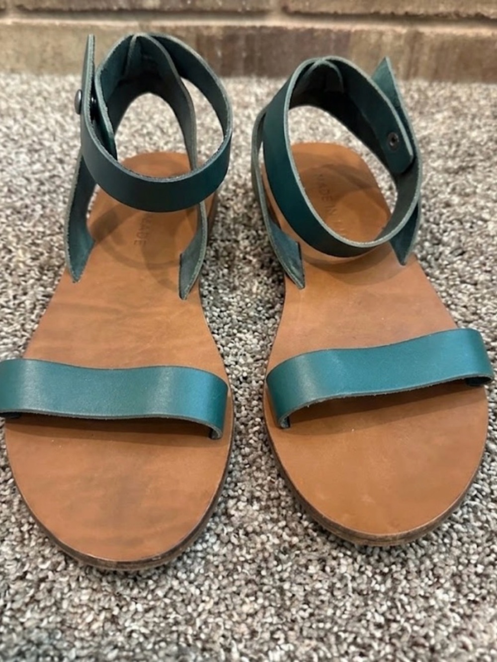 Everlane The Italian Ankle Wrap Leather Sandal Green 10 Minimalist Chic